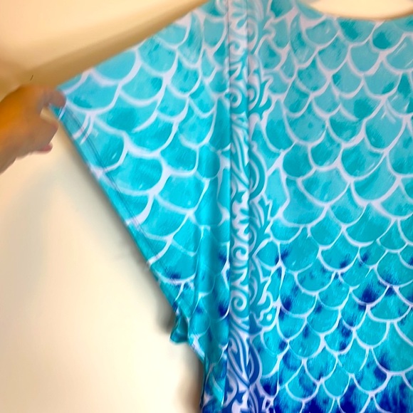 Nygard Woman’s Blouse, Size: M, Color: aqua-blue, Royal-blue, white - Picture 6 of 17